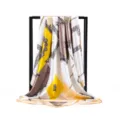 Silk square scarf with baroque chain print, elegant 90x90cm neck wrap for women fashion. - 90x90cm / 18