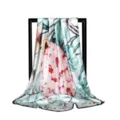 Women Silk Scarf Square Floral Leopard Print Light Blue Fashion Accessory 90x90cm - 90x90cm / 19