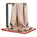 Elegant 90cm square silk scarf for women, featuring a luxury chain and carriage pattern design. - 90x90cm / 27