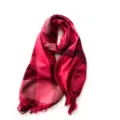 Écharpe d'hiver en faux cachemire à franges à carreaux rouges, douce et élégante. - Rouge Rose