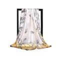 Elegant 90cm silk square scarf for women, featuring botanical floral print, smooth texture. - 90x90cm / 28
