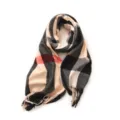 Écharpe d'hiver à carreaux et franges effet cachemire, châle chaud et élégant pour femme. - Beige Style