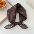 Brown cotton linen paisley print square scarf retro spring summer stylish neckerchief - Brown Star Paisley