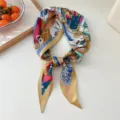 Silk scarf fashion hair band elegant women square scarf artistic tool print neckerchief accessory - Workbench