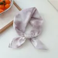 Cotton linen purple tie-dye small square scarf, fresh vintage spring summer neckerchief. - Misty Pink Tie-dye