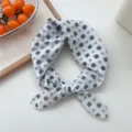 White floral print square scarf lightweight cotton linen neckerchief for women daily wear - 01 White Dot Floral