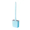Scopino WC in silicone creativo con supporto manico lungo utile strumento pulizia bagno casa - Adesivo da Parete / Blu Iceberg