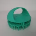 Green silicone scalp massager shampoo brush, soft hair care hair washing brush for bath. - Green