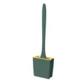 Set di spazzole per WC in silicone verde con supporto a parete strumento di pulizia - Adesivo da Parete / Verde Mezzanotte