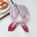 Koreanischer Stil weißes rotes Pünktchen Quadratechtuch vielseitiges Haarband Halstuch für Damen - 06SR-Polka Dot Schleife Rot