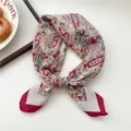 Women stylish paisley printed square scarf neckerchief elegant spring fashion accessory - Colorful Line Paisley Red 17