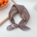 Foulard quadrato con motivo geometrico vintage, tessuto di cotone e lino traspirante donna. - 33 Cotone-Piccola Rete Verde Fagiolo