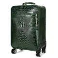 Valigia trolley da viaggio affari 20 pollici con stampa coccodrillo verde scuro. - Verde