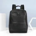 Zaino da uomo nero in vera pelle elegante borsa da viaggio per affari e tempo libero - 2259 Nero goffrato