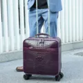 Valigia business 20 pollici da uomo viola con stampa coccodrillo e ruote girevoli. - 2017 Viola