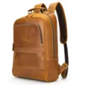 Zaino in vera pelle marrone per uomo, elegante e capiente zaino da viaggio vintage. - Marrone Mad Horse