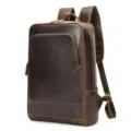 Vintage brown men's leather backpack, genuine cowhide casual business laptop school bag. - 2253 Coffee