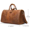 Sac de voyage en cuir véritable vintage grande capacité sac rétro marron avec bandoulière - Brun Sans Sac à Chaussures