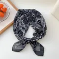 Black and white paisley patterned square scarf, versatile fashion neckerchief for women. - 01D Lily of the Valley Butterfly Black