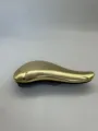 Spazzola per capelli districante dorata elettrolitica, pettine ergonomico per ricci. - Dimensioni piccole (lunghezza 15 cm, larghezza 6,5 cm, altezza 2,8 cm) / Oro galvanizzato in busta OPP