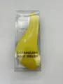 Spazzola per capelli districante in plastica gialla scatola trasparente design - Taglia grande L 18,5 cm W 7,5 cm H 3,5 cm / Giallo in confezione regalo in PVC