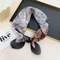Elegant paisley square scarf for women, chic hair band and stylish neck scarf for daily wear. - Caramel Small Paisley