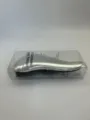 Spazzola per capelli districante argentata galvanica, pettine ergonomico in scatola trasparente. - Taglia grande L 18,5 cm W 7,5 cm H 3,5 cm / Argento galvanizzato in confezione regalo in PVC