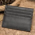 Leren kaarthouder van hoge kwaliteit minimalistische creditcard etui donkerbruine kleur - koffiekleur