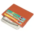 Elegantes Kartenetui aus echtem Leder braun minimalistische Kreditkartentasche fuer Unisex - Litschi-Muster Braun