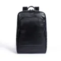 Men's Black Genuine Leather Laptop Backpack Large Capacity Vintage Business Travel Bag Variant - All Leather Black