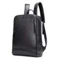Zaino business uomo in vera pelle nera borsa per computer portatile viaggi all'aperto - Pelle fiore corretta - Nero