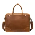 Vintage heren lederen aktetas bruine zakelijke laptop tas schoudertas voor mannen - 7375 Koffie