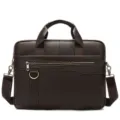 Uomo Marrone Scuro Pelle Ventiquattrore Lavoro Borsa Tracolla Borsa Portadocumenti - 8629 Stile / Caffè