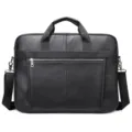 Borsa da lavoro in pelle nera da uomo, elegante borsa a tracolla per computer portatile. - Stile 5013 / 17 Pollici (44cm) / Nero