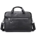 Borsa da lavoro in pelle nera da uomo, elegante borsa a tracolla per ufficio e affari. - 8629 Stile / Nero