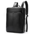 Sac à dos d'affaires en cuir noir pour homme, élégant sac pour ordinateur portable robuste. - 7115 Noir grain lisse