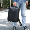 Sac à dos d'affaires en cuir pour homme loisir extérieur vachette ordinateur portable style. - 9081 Noir