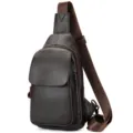 Borsa a tracolla uomo in vera pelle borsa a petto casual marrone borsa da spalla uomo - 7589 marrone