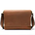 Borsa a tracolla vintage in pelle marrone da uomo, borsa casual con cinghia robusta. - 34x24x6.5cm / Marrone