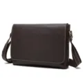Borsa a tracolla vintage in vera pelle marrone da uomo borsa messenger casual elegante - 34x24x6.5cm / Caffè
