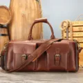Borsa da viaggio vintage in pelle marrone da uomo, grande valigia d'affari e borsa weekender. - 22 Pollici / 4033 Caffè marrone