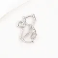 Connecteur de bijoux chat micro-serti zircon, pendentif de collier DIY en métal cuivre brillant. - Boucle en Forme de Chat