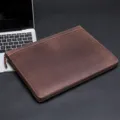 Housse étui protection iPad en cuir Crazy Horse vintage pour tablette marron homme - Café