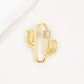 Mousqueton Cactus Dore Micro Pave Zircon DIY Connecteur Bijoux Collier Bracelet - Boucle Forme Cactus