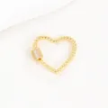 Fermoir bijoux coeur dore micro pave zircone cube connecteur DIY collier bracelet - Boucle Cœur Torsadé