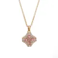 Vergoldete Halskette mit rosa Zirkonia Kleeblatt Anhänger für Damen Modeschmuck. - Kleeblatt Goldfarbe rosa Zirkonia (Einzelanhänger)