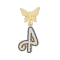Wunderschöner Schmetterling Buchstabe Anhänger mit blauen und weißen Zirkonia für den Alltag. - Nur Anhänger (Ohne Kette) / Buchstabe A