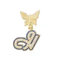 Goldener Schmetterling Buchstabe Anhänger Halskette mit Zirkonia Steinen besetzt. - Buchstabe G