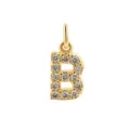 Pendentif lettre B en zircon micro serti plaqué or 14k accessoire bijoux DIY collier - Lettre B / Or