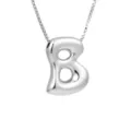 Silberner Buchstabe B Anhänger Halskette für Damen Hip Hop Stil Mode Schlüsselbein Schmuck - Buchstabe B (Einzelner Anhänger) / Silber